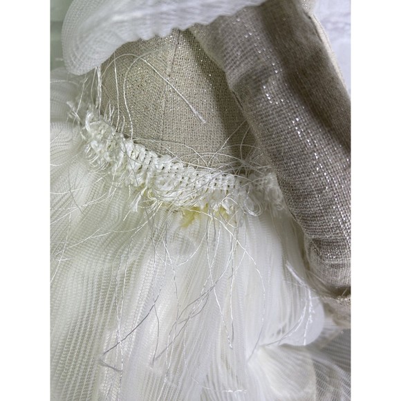 Hoppy Easter Shelf Sitter Ballerina Bunny Rabbit Doll Sitting White Beige Floral - Picture 6 of 12